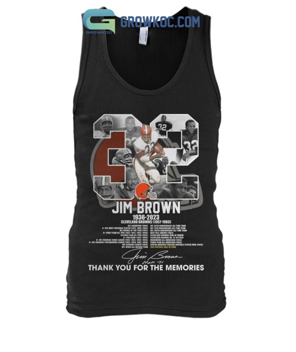 Jim Brown 1936-2023 Cleveland Browns 32 Thank You T-Shirt