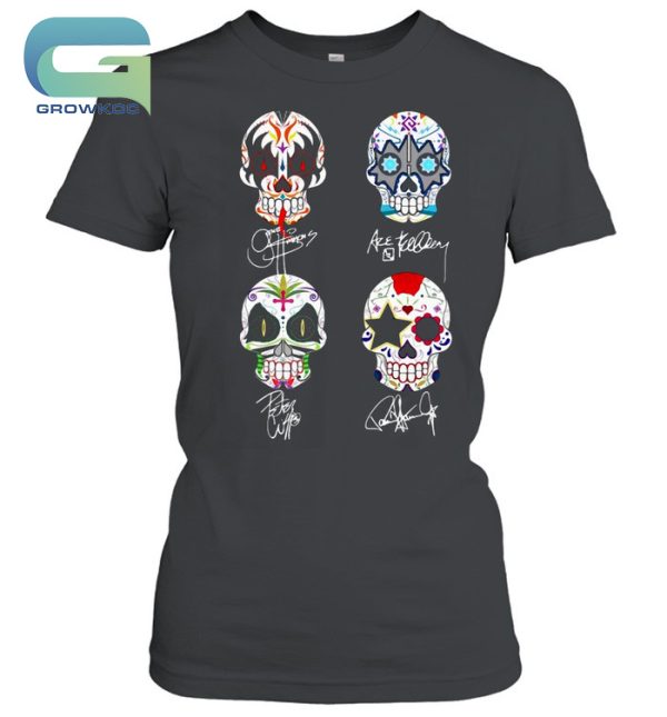 Kiss Band 4 Horror Face Signature T-Shirt
