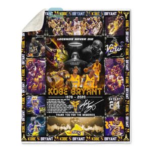 Kobe Bryant  Legends Never Die 1978-2020 Thank You For The Memories Fleece Blanket, Quilt