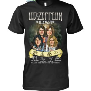 Led Zepplin 55 Years 1968-2023 Thank You For The Memories T-Shirt