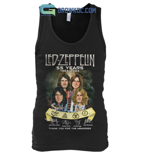 Led Zepplin 55 Years 1968-2023 Thank You For The Memories T-Shirt