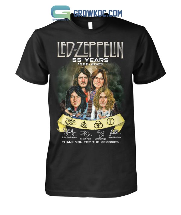 Led Zepplin 55 Years 1968-2023 Thank You For The Memories T-Shirt