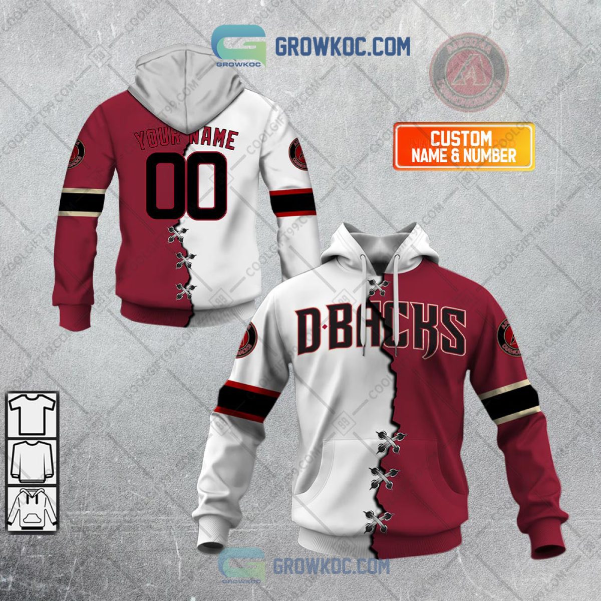 MLB Arizona Diamondbacks Mix jersey Personalized Style Polo Shirt - Growkoc