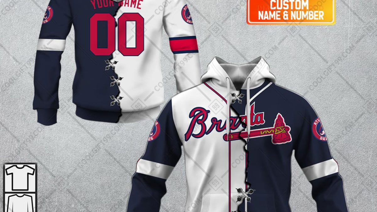 MLB Atlanta Braves Mix Jersey Custom Personalized Hoodie Shirt