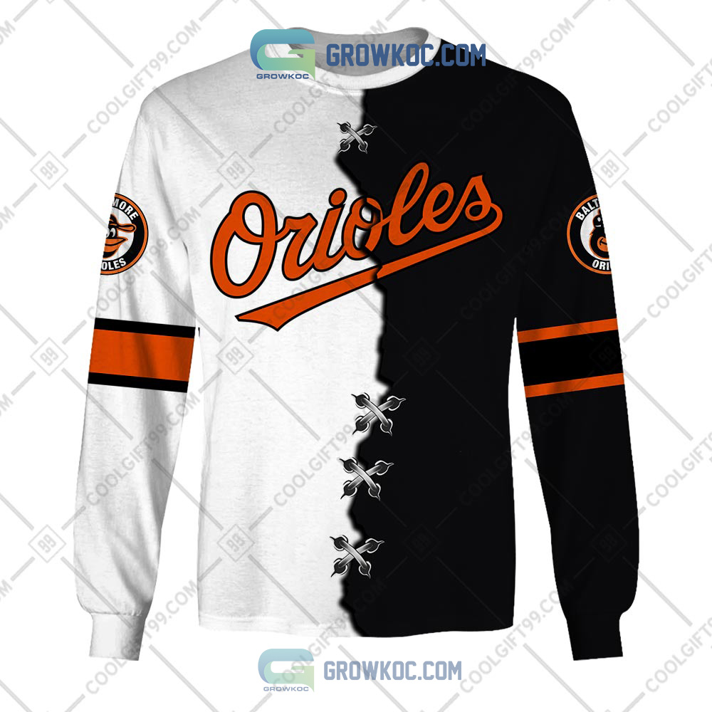 Custom Baltimore Baseball Script Black Orioles T-Shirt