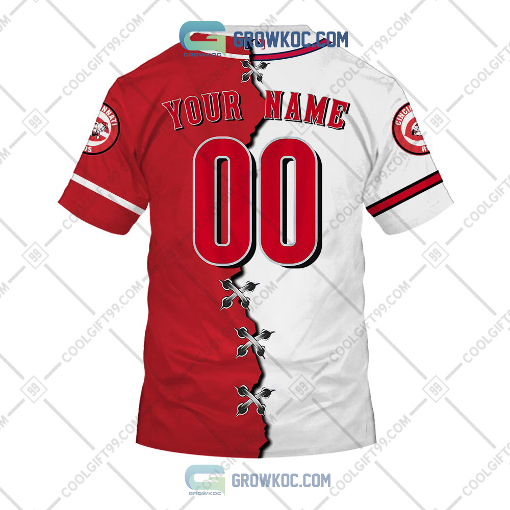 Men's True-Fan White/Red Cincinnati Reds Pinstripe Jersey