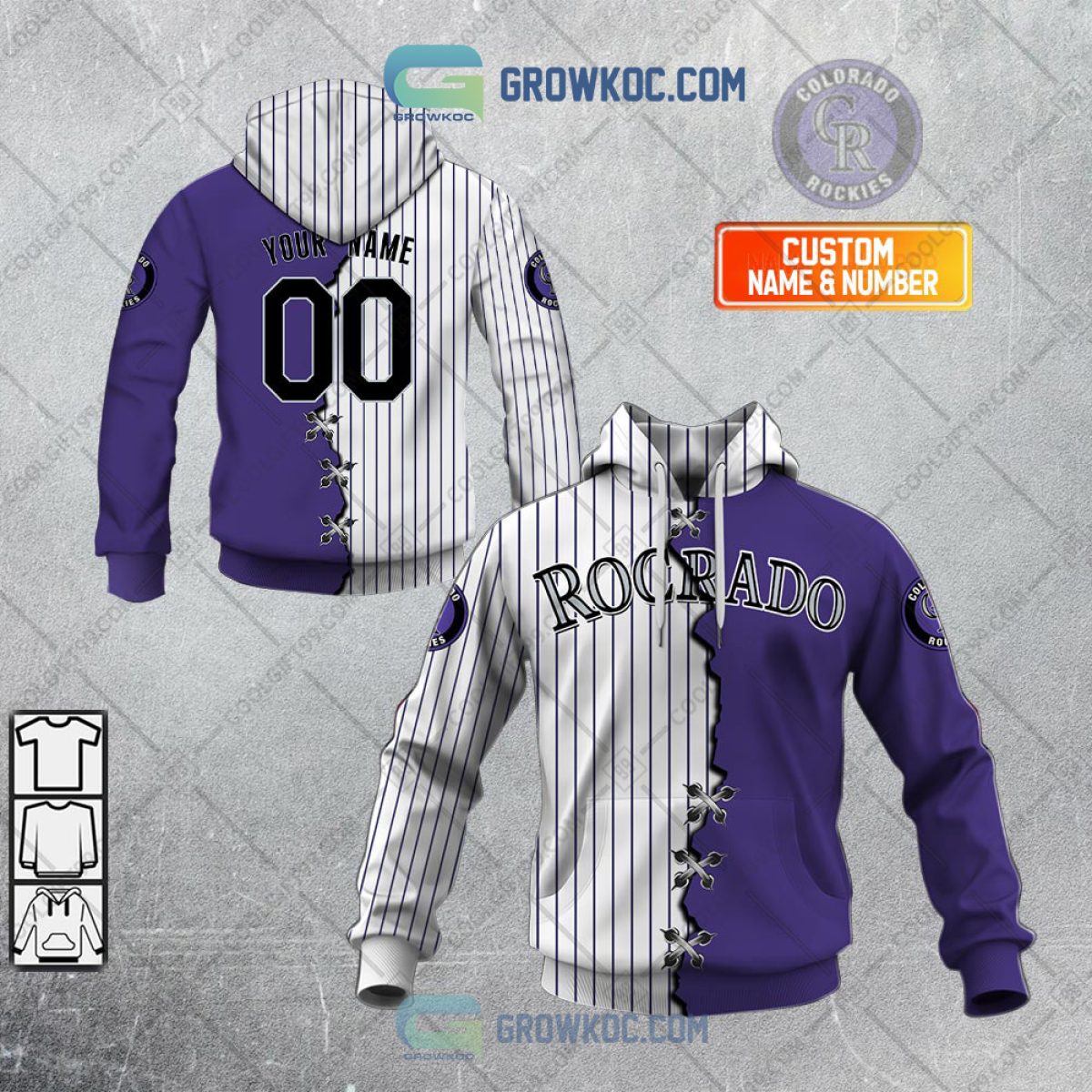 MLB Colorado Rockies Mix Jersey Custom Personalized Hoodie Shirt Growkoc