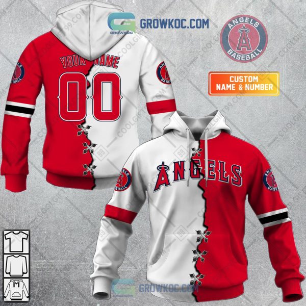 MLB Los Angeles Angels Mix Jersey Custom Personalized Hoodie Shirt