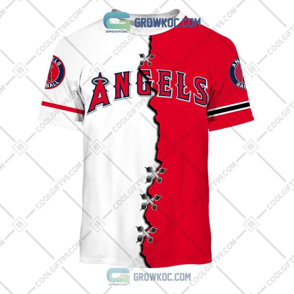 MLB Los Angeles Angels Mix Jersey Custom Personalized Hoodie Shirt