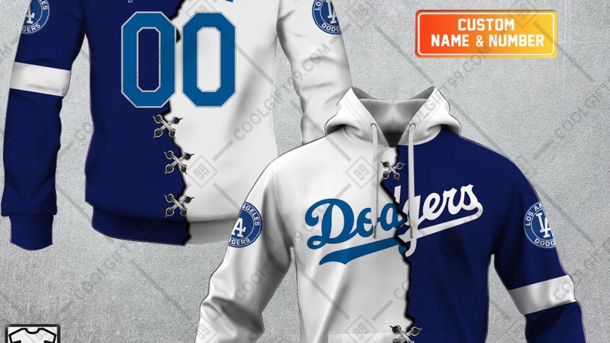 MLB Los Angeles Dodgers Mix Jersey Custom Personalized Hoodie Shirt -  Growkoc