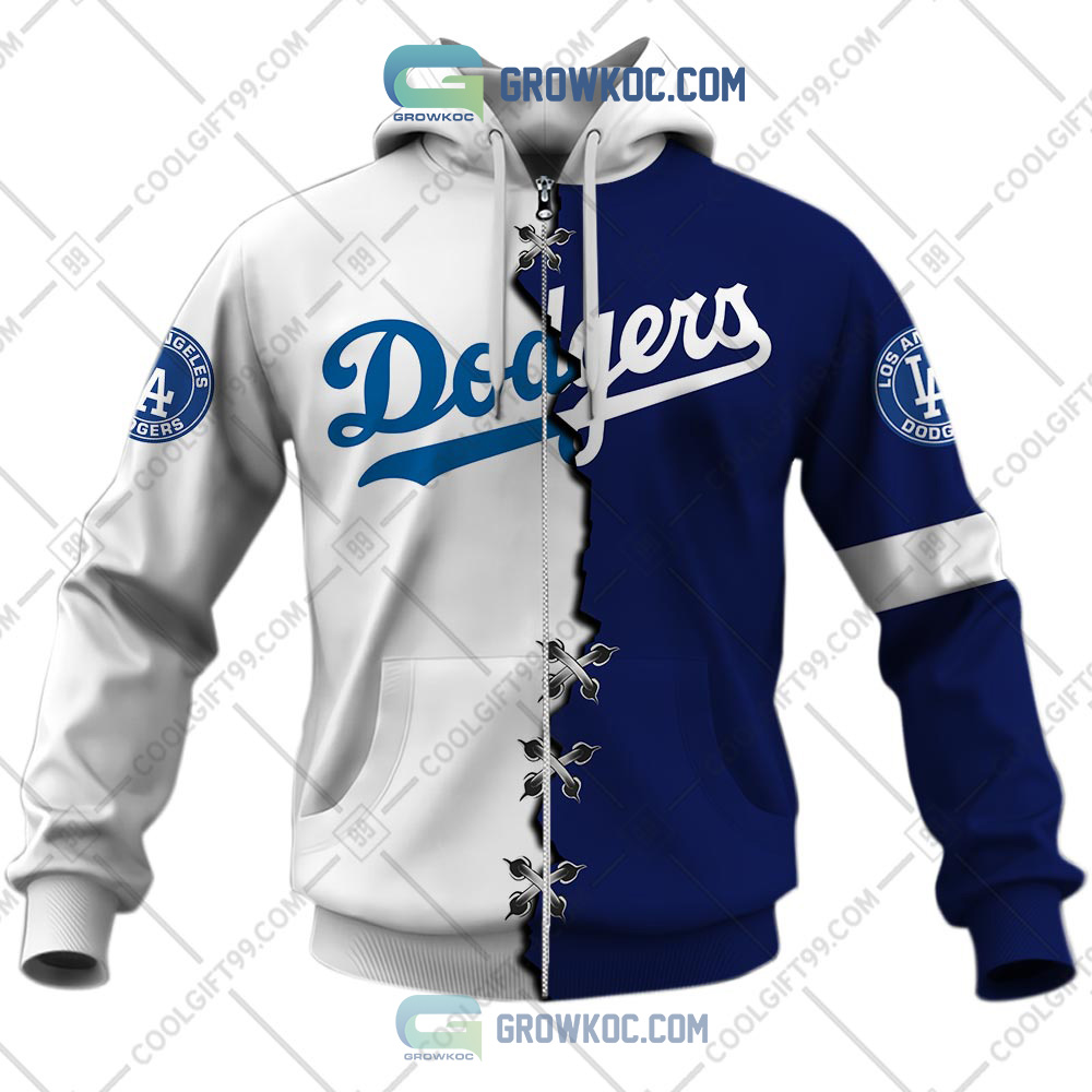 MLB Los Angeles Dodgers Mix Jersey Custom Personalized Hoodie