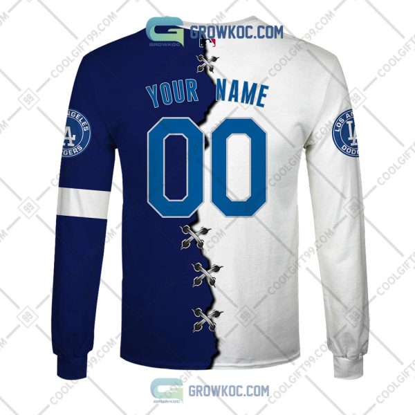 MLB Los Angeles Dodgers Mix Jersey Custom Personalized Hoodie Shirt