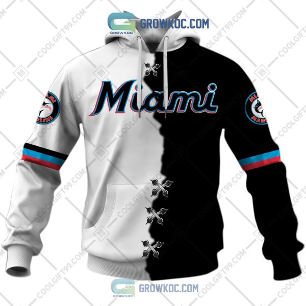 MLB Miami Marlins Mix Jersey Custom Personalized Hoodie Shirt