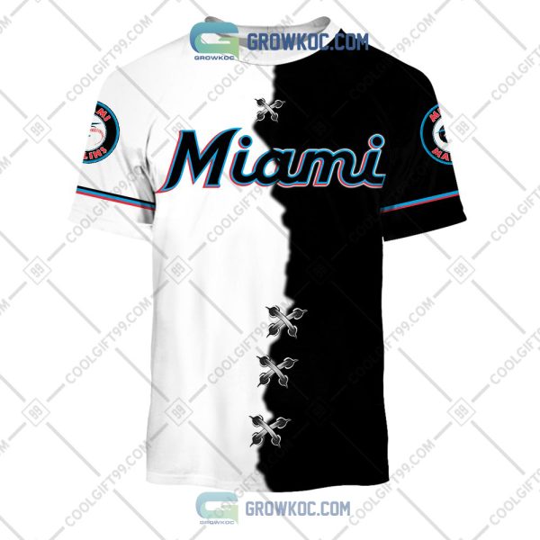 MLB Miami Marlins Mix Jersey Custom Personalized Hoodie Shirt