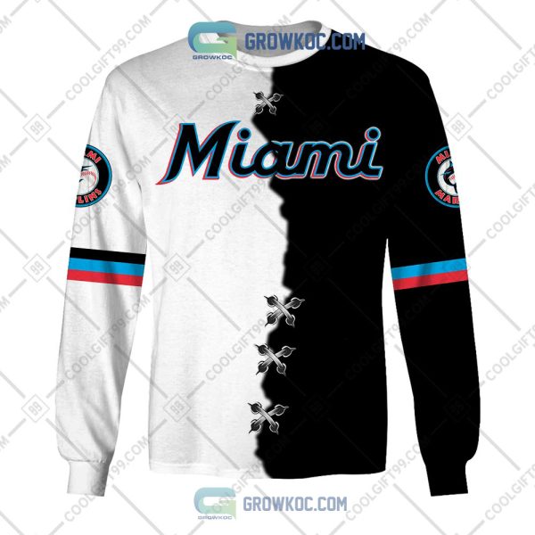 MLB Miami Marlins Mix Jersey Custom Personalized Hoodie Shirt