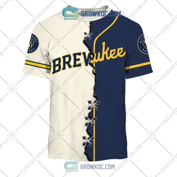 MLB Milwaukee Brewers Mix Jersey Custom Personalized Hoodie Shirt