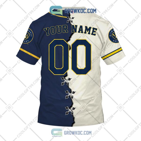 MLB Milwaukee Brewers Mix Jersey Custom Personalized Hoodie Shirt