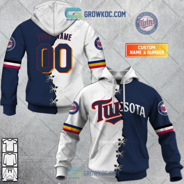 MLB Minnesota Twins Mix Jersey Custom Personalized Hoodie Shirt