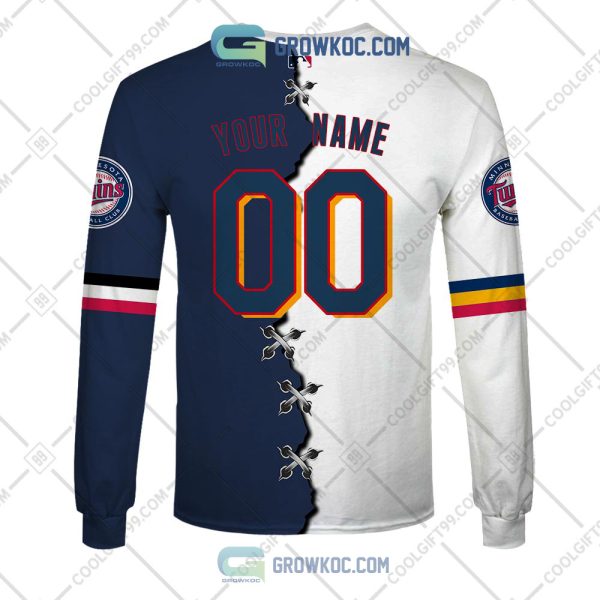 MLB Minnesota Twins Mix Jersey Custom Personalized Hoodie Shirt