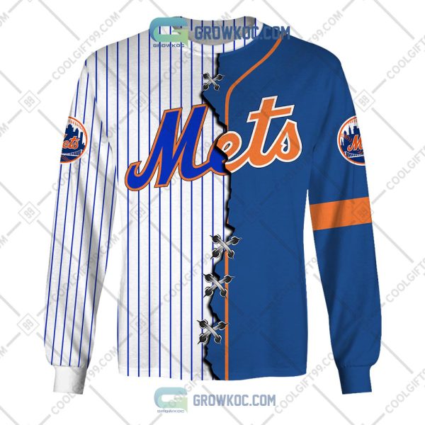 MLB New York Mets Mix Jersey Custom Personalized Hoodie Shirt