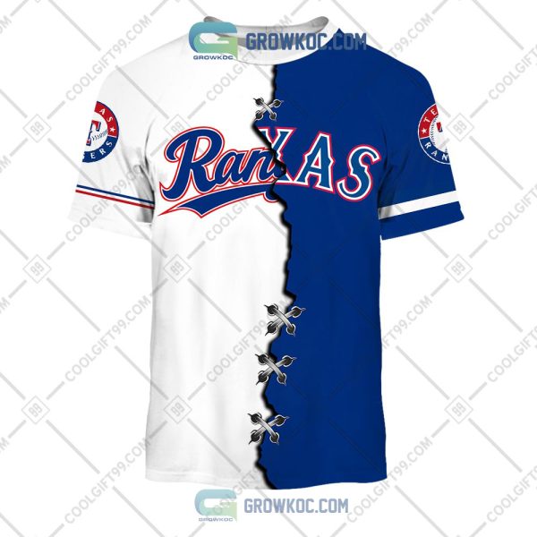 MLB Texas Rangers Mix Jersey Custom Personalized Hoodie Shirt