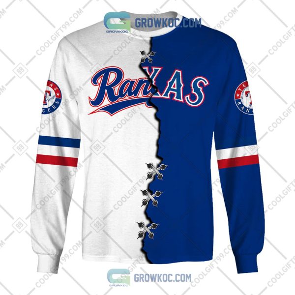 MLB Texas Rangers Mix Jersey Custom Personalized Hoodie Shirt