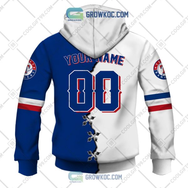 MLB Texas Rangers Mix Jersey Custom Personalized Hoodie Shirt