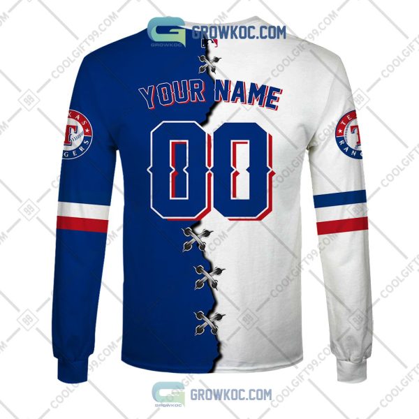 MLB Texas Rangers Mix Jersey Custom Personalized Hoodie Shirt