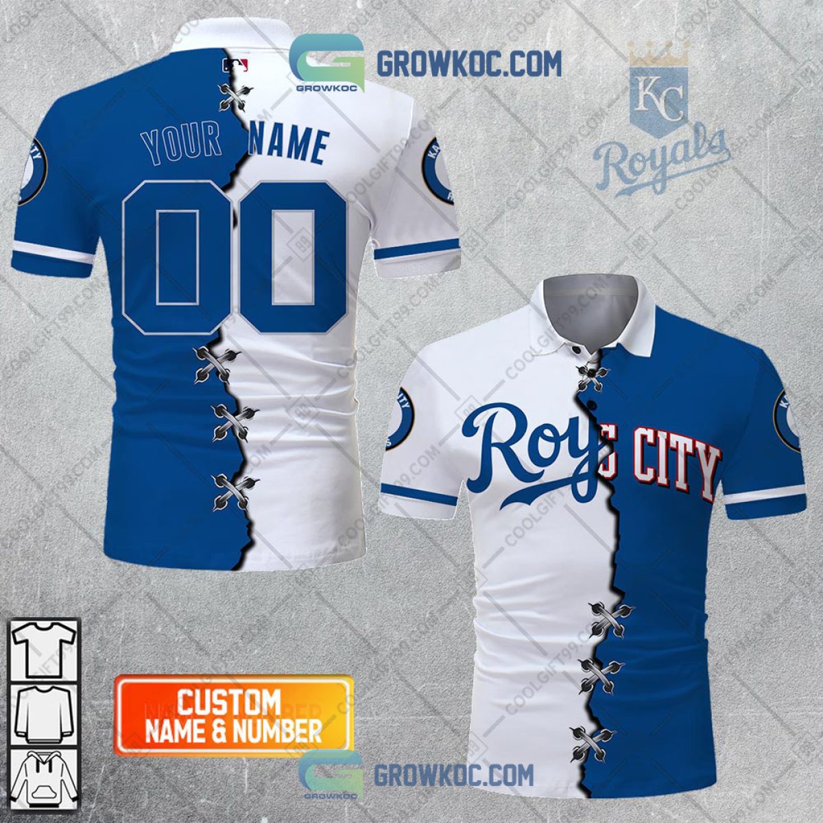 Kansas City Royals MLB Personalized Mix Baseball Jersey - Growkoc