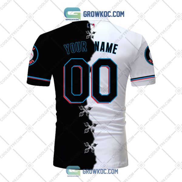 MLB Miami Marlins Mix Jersey Personalized Style Polo Shirt