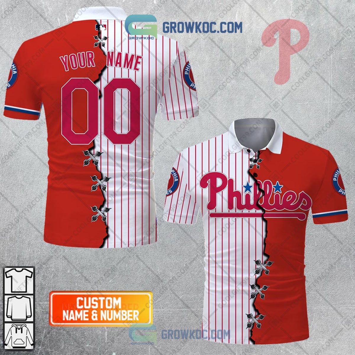 Custom Name And Number Philadelphia Phillies Baseball Cool