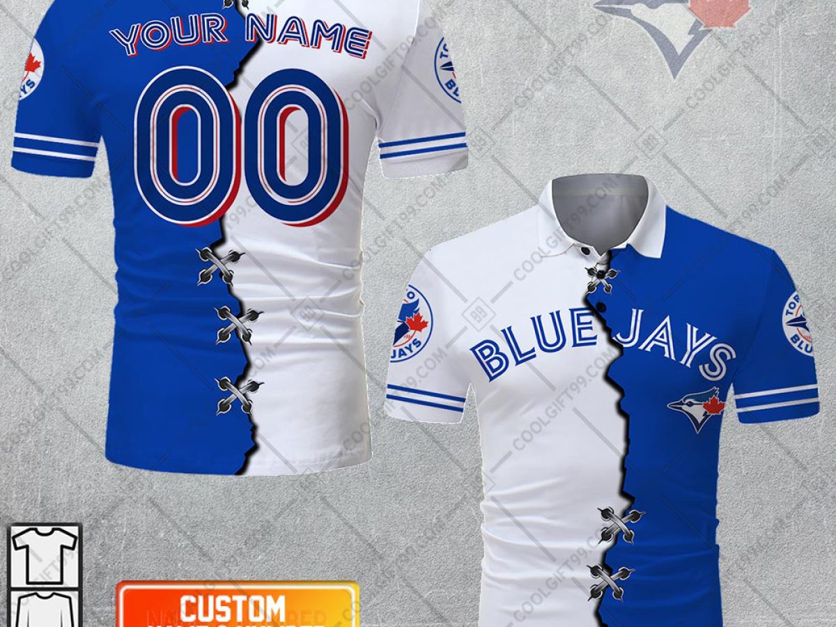 Toronto Blue Jays MLB Custom Number And Name 3D Polo Shirt Gift