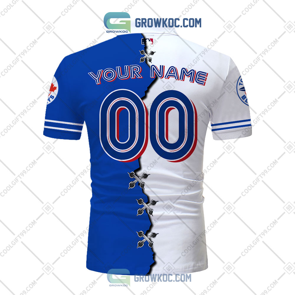 Best Selling Product] Custom MLB Toronto Blue Jays Mix Golf Style Polo Shirt