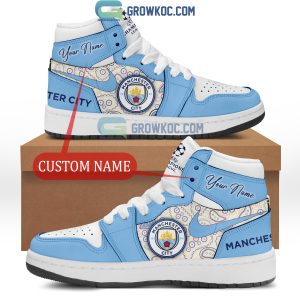 Manchester City The Citizens Champions League Custom Name Air Jordan 1 Shoes