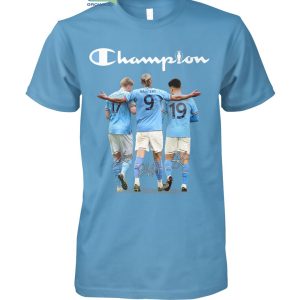 Manchester City Haaland Bruyne Alvarez Champion T-Shirt