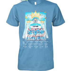 Manchester City The Citizens PL Champions 3 In A Row T-Shirt