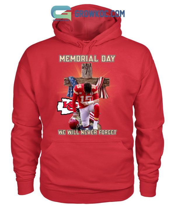 Memorial Day Kansas City Chiefs We Will Never Forget T-Shirt