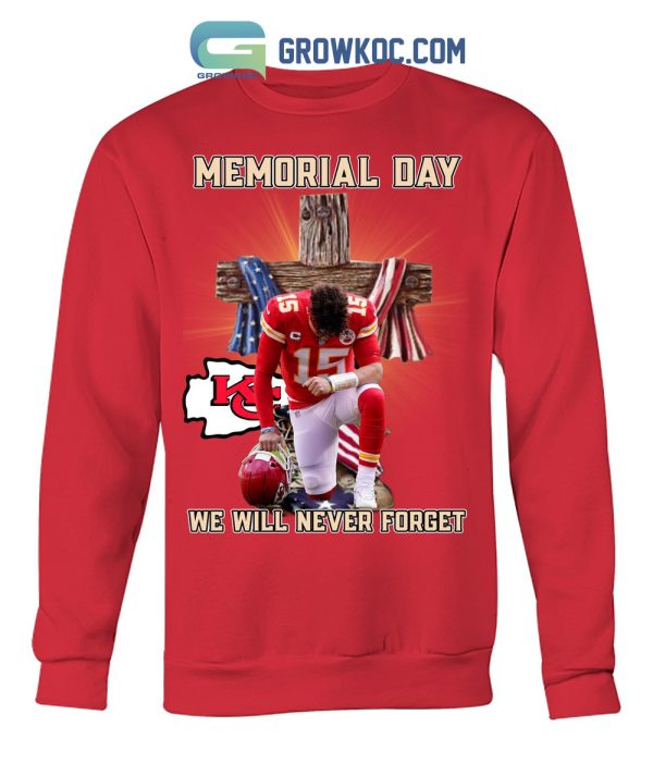 Memorial Day Kansas City Chiefs We Will Never Forget T-Shirt