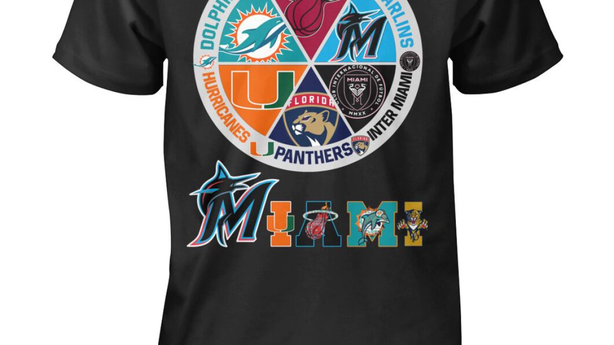 Official MiamI Florida map miamI heat and miamI fc and miamI marlins and  miamI dolphins and Florida panthers t-shirt, hoodie, sweater, long sleeve  and tank top