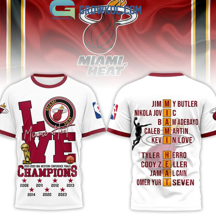 Miami Heat 2022 2023 NBA Western Conference Finals Champions Love Black Red  Design Hoodie T-Shirt - Growkoc