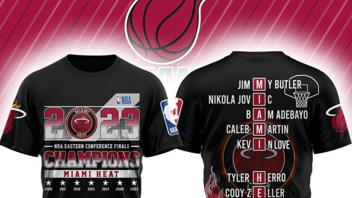 Miami Heat 2023 NBA Western Conference Finals Champions Black Design Hoodie  T-Shirt - Growkoc