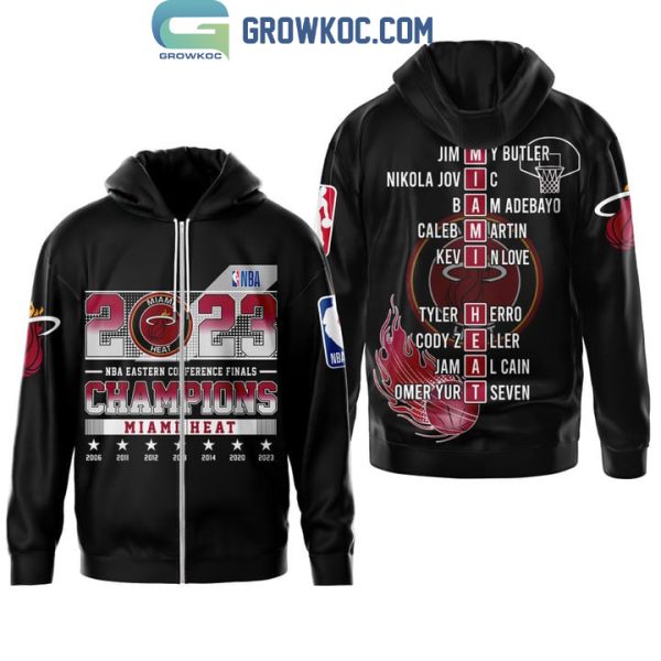 Miami Heat 2023 NBA Western Conference Finals Champions Black Design Hoodie T-Shirt