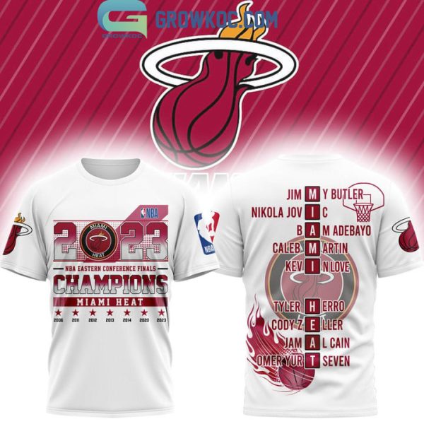 Miami Heat 2023 NBA Western Conference Finals Champions White Design Hoodie T-Shirt