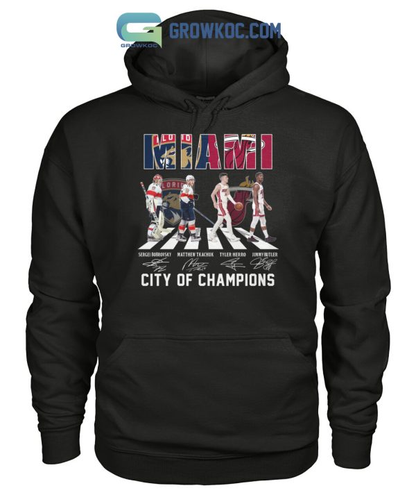 Miami Heat Florida Panthers City Of Champion Abbey Road T-Shirt