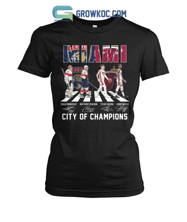 Miami Heat Florida Panthers City Of Champion Abbey Road T-Shirt