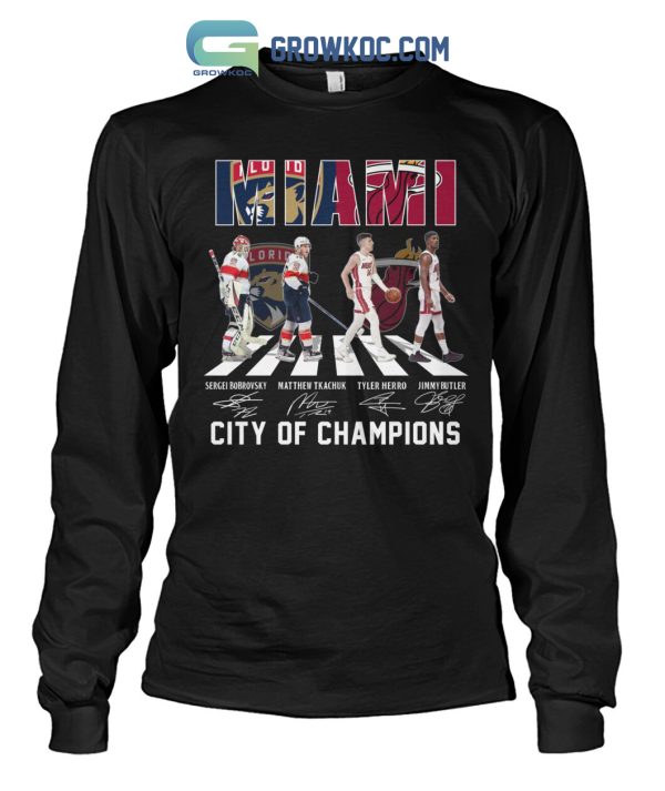 Miami Heat Florida Panthers City Of Champion Abbey Road T-Shirt