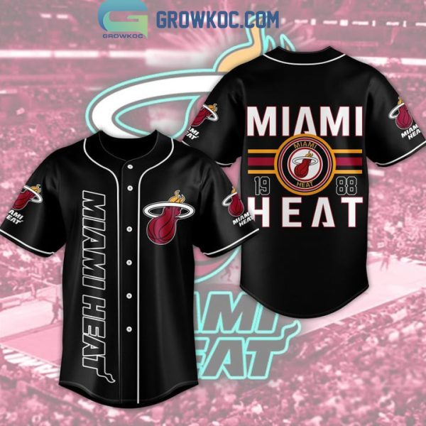 Miami Heat NBA 1988 Black Design Baseball Jersey