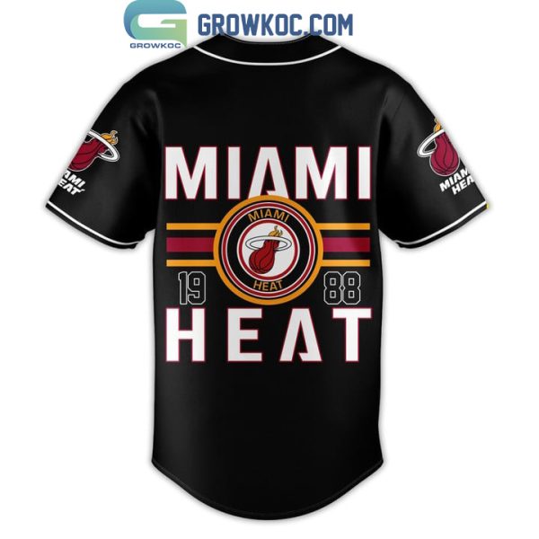 Miami Heat NBA 1988 Black Design Baseball Jersey