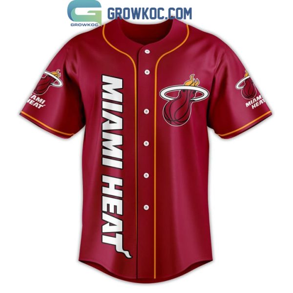 Miami Heat NBA 1988 Red White Design Baseball Jersey