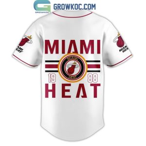 Miami Heat NBA 1988 White Red Baseball Jersey